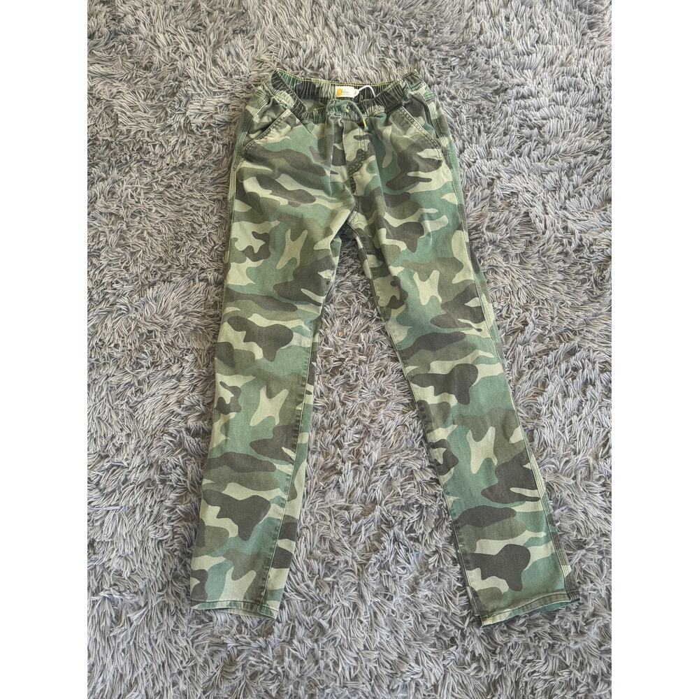 Boden Pants Boys 14y Green Camo Chino Elastic Waist Drawstring School Play